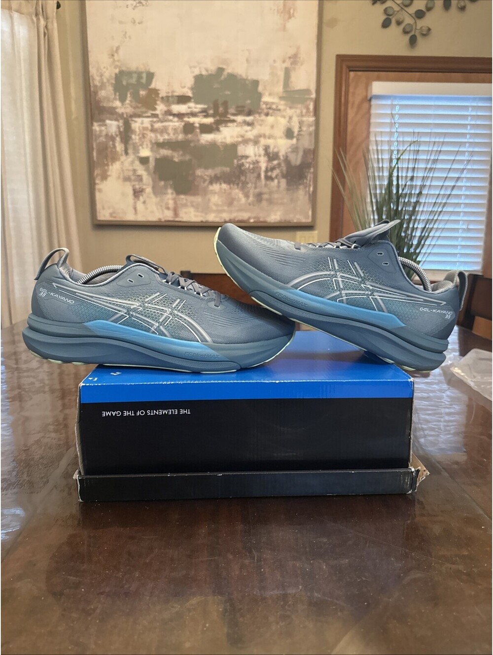 Asics Gel Kayano 33 Men’s Size 12 Foggy Teal/Illuminate Yellow Running Shoes